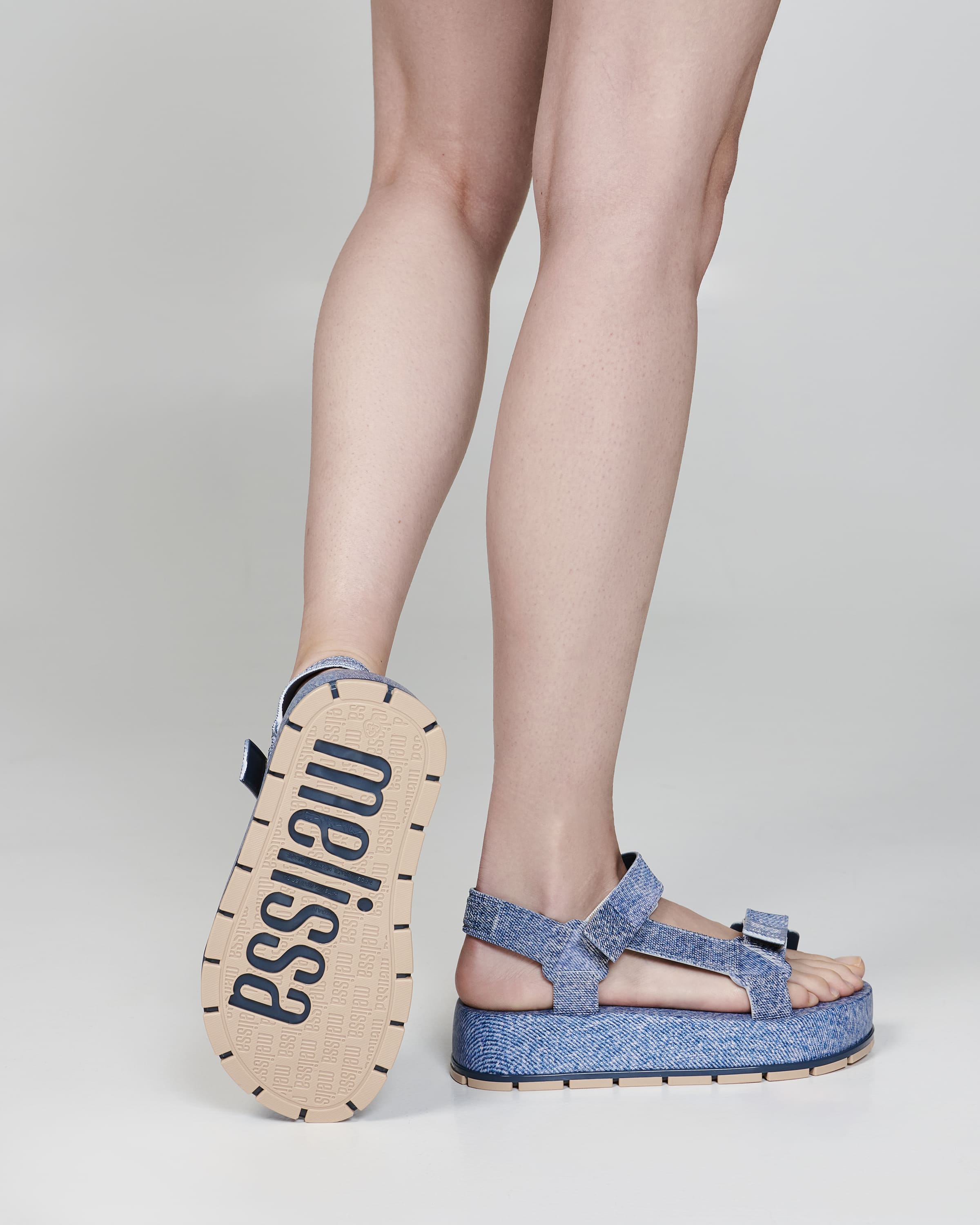Melissa Flowing Platform Denim Jean Blue