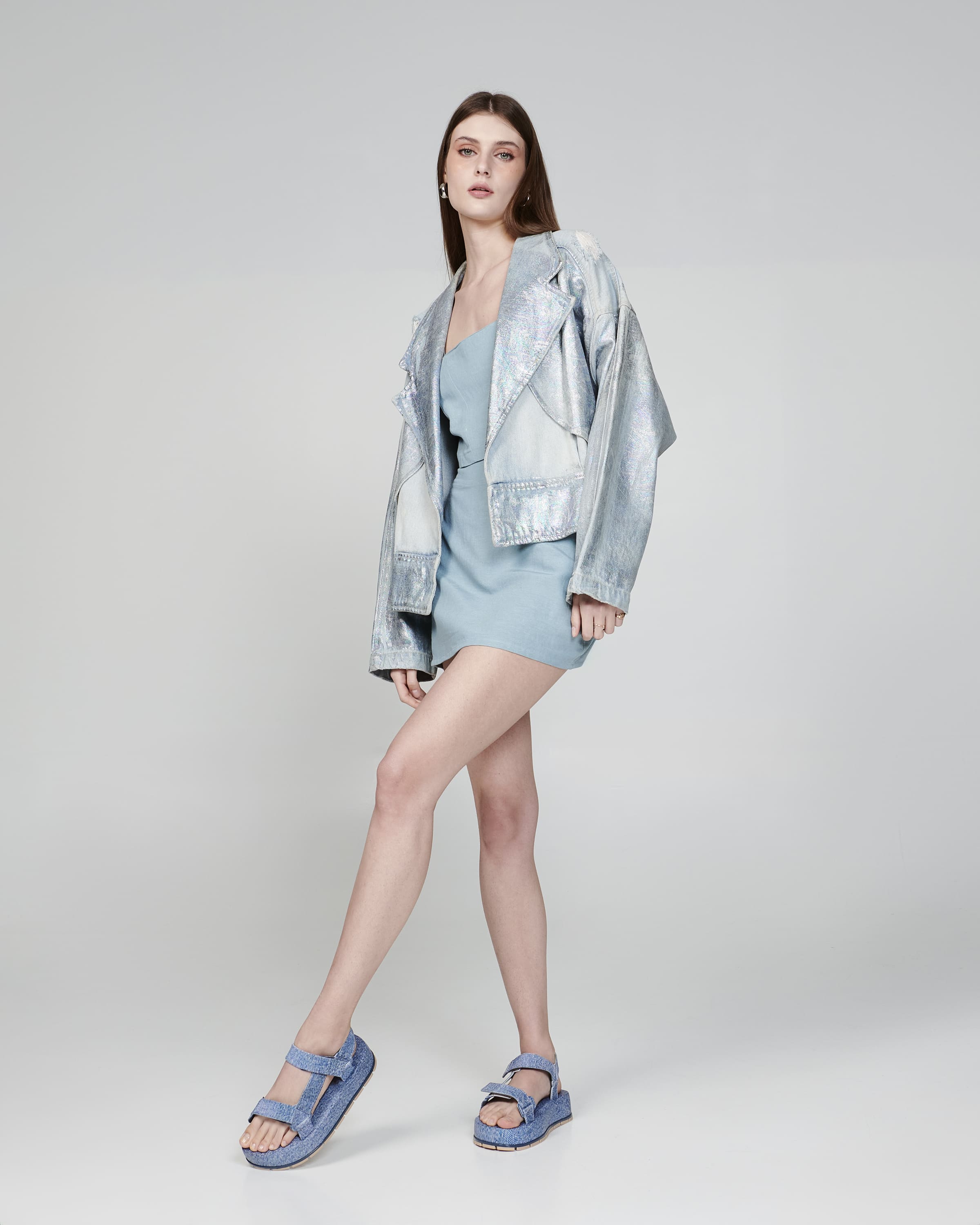 Melissa Flowing Platform Denim Jean Blue