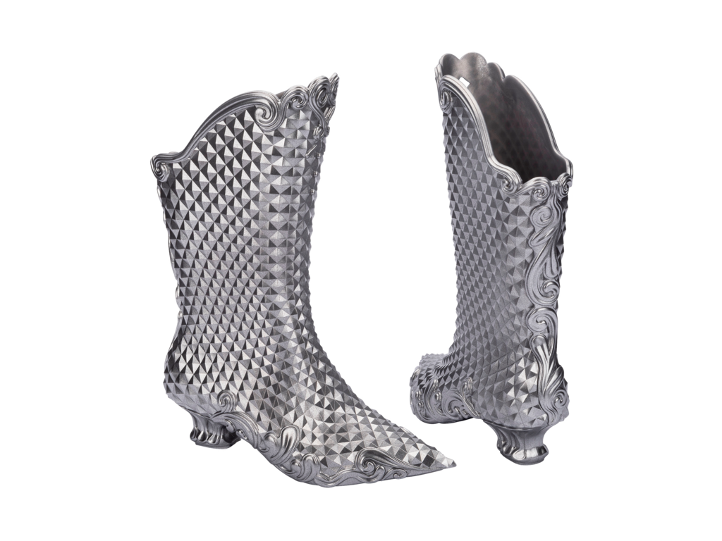 Melissa + Y/Project Court Boot Metallic Silver