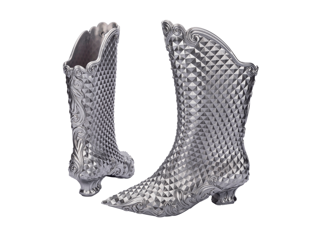 Melissa + Y/Project Court Boot Metallic Silver