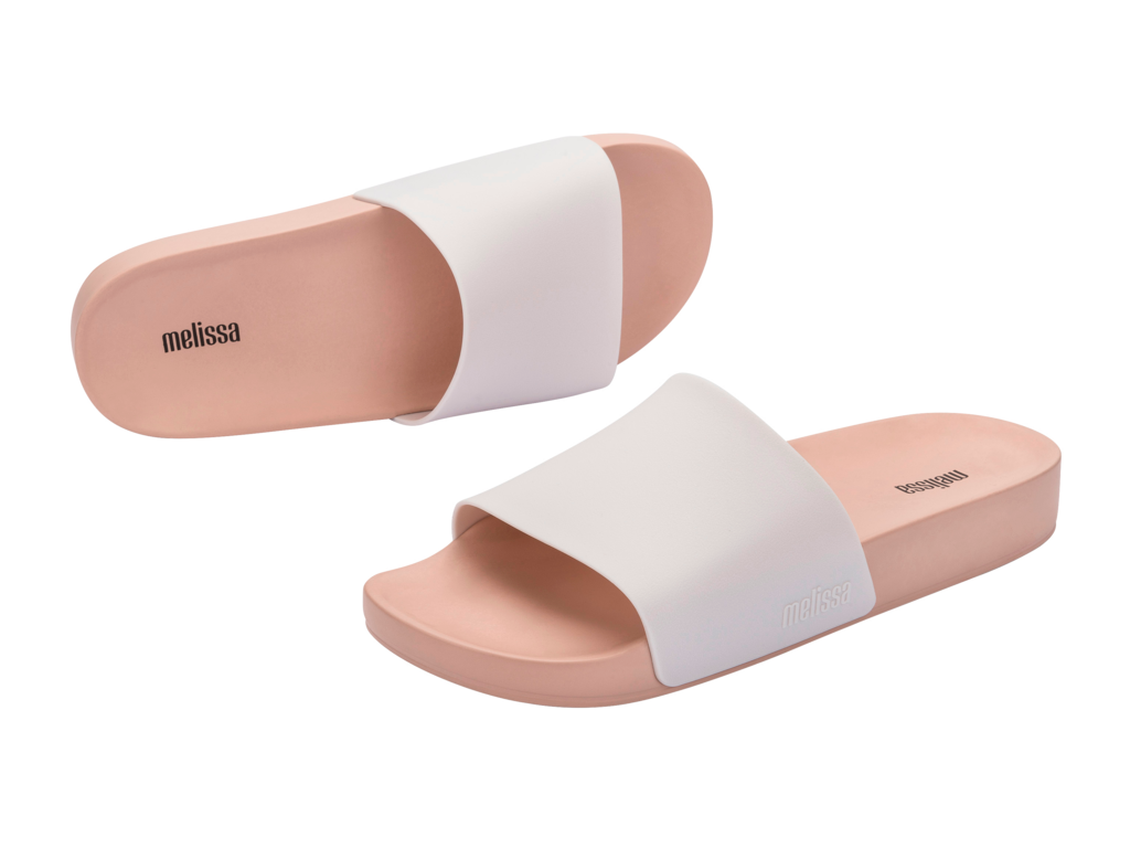 Melissa Flowing Slide Beige/White