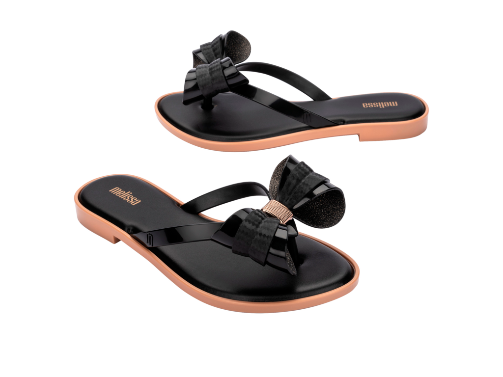 Melissa Flip Flop Slim V Black/Beige