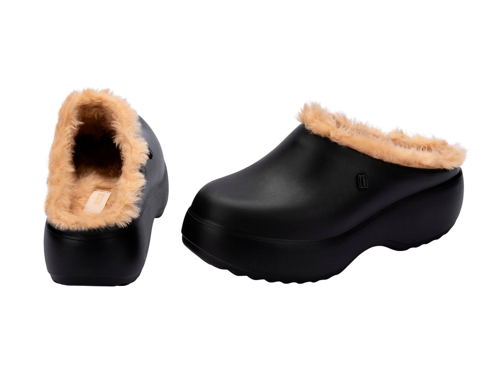 Melissa Free Clog Fluffy Platform Black/Beige