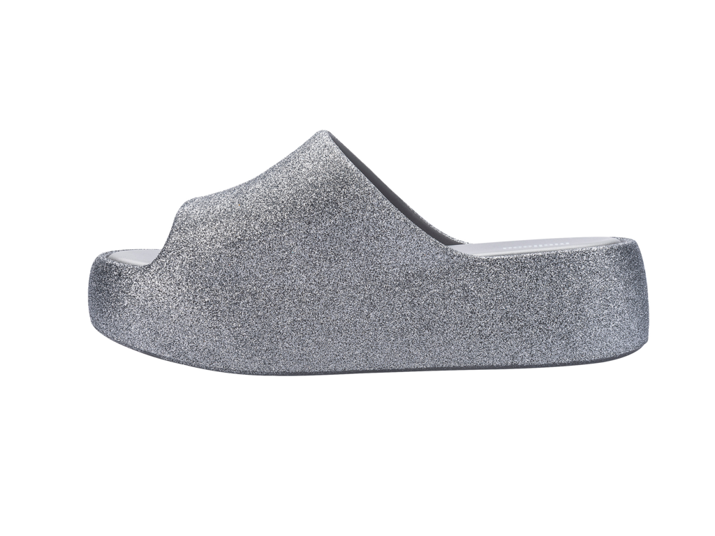 Melissa Free Platform Slide Glitter Grey