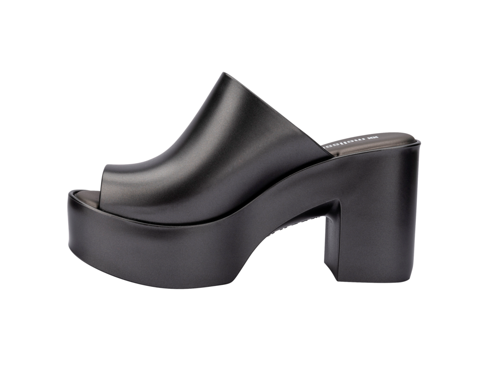 Melissa Mule Hype Metallic Dark Silver