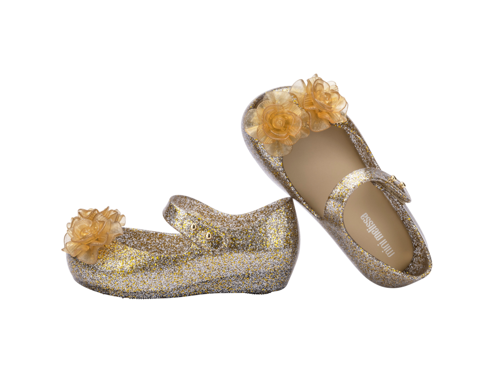 Mini Melissa Ultragirl Garden Clear Gold Glitter