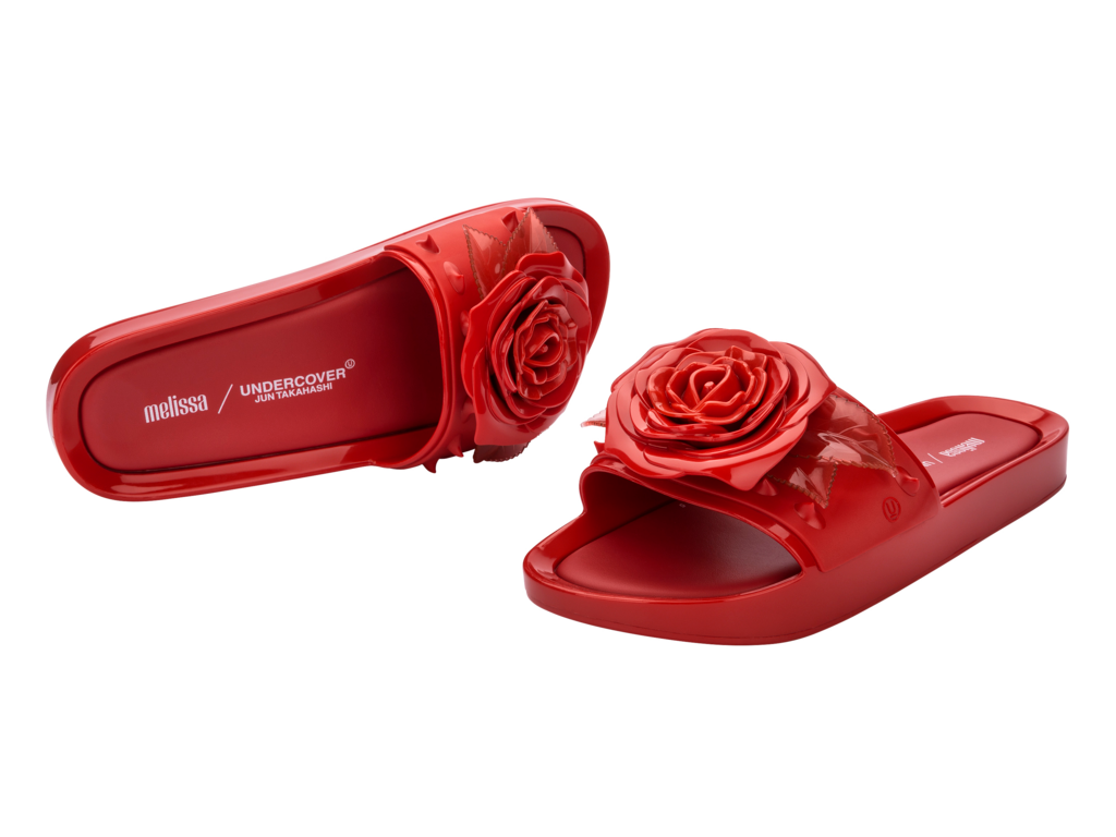 Melissa + Undercover Rose Beach Slide Red